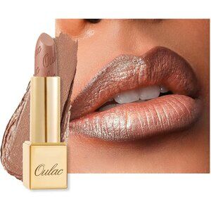 🆕 Metallic Nude Gold Lipstick Moisturizing Creamy Formula Vegan Full-Coverage